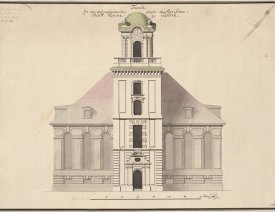 Entwurf der neu zu erbauenen Marienkirche von 1780 (Ausschnitt 1)