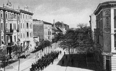 Landsberger Straße mit Haus der Firma Ewald