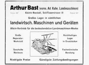Arthur Bast vorm. Adolf Kube Landmaschinen