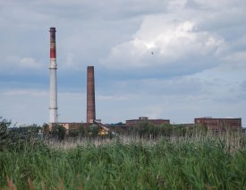Blick auf die Zellulosefabrik
