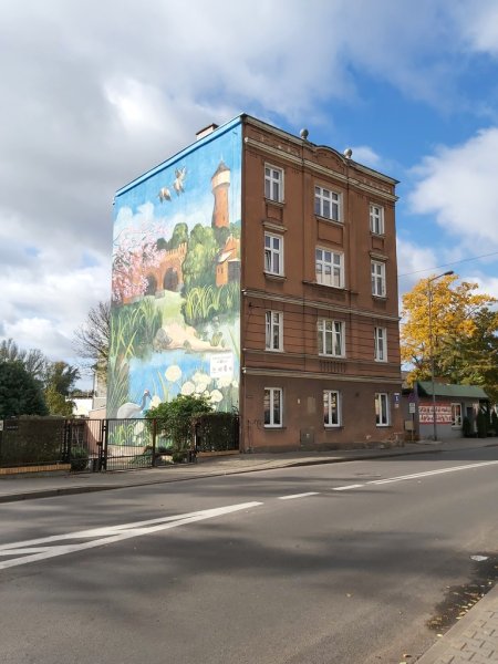 Aktuelle Fotos der Stadt Küstrin / Kostrzyn Neustadt / Kostrzyn - Wandgemälde am Bürgerhaus