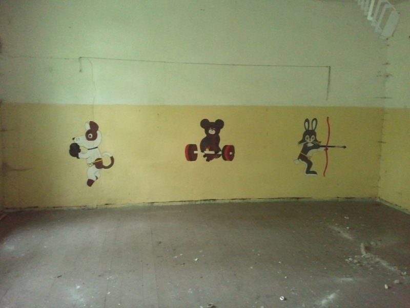 Aktuelle Fotos der Stadt Küstrin / Kostrzyn Oderinsel / Artilleriekaserne - Russische Turnhalle, Innenaufnahme *6