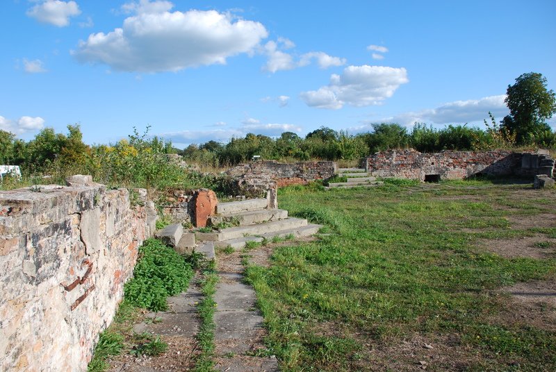 Aktuelle Fotos der Stadt Küstrin / Kostrzyn Die Schloßruine - Reste eines Portals im Schlosshof **