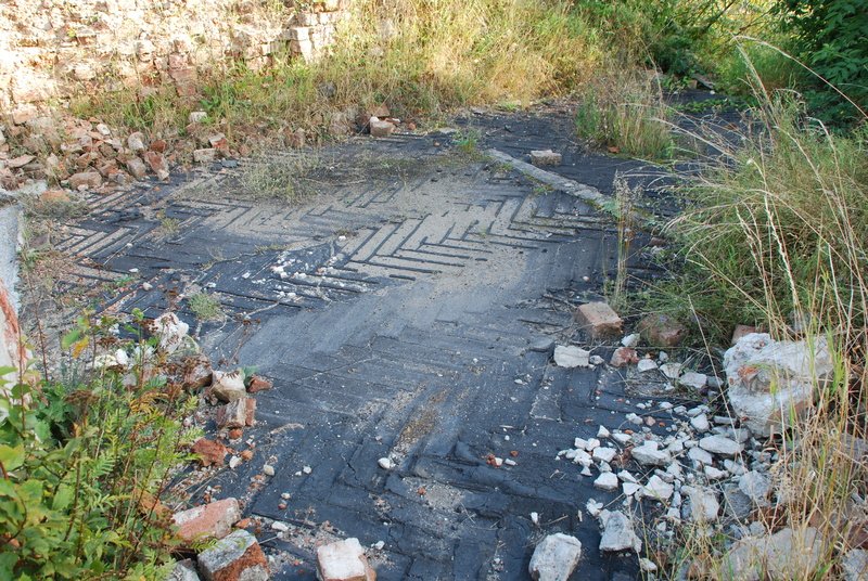 Aktuelle Fotos der Stadt Küstrin / Kostrzyn Die Schloßruine - Reste des Parkettbodens **