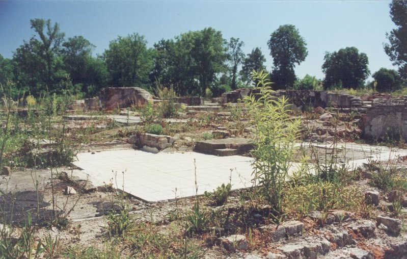 Aktuelle Fotos der Stadt Küstrin / Kostrzyn Die Schloßruine - Fliesenboden in der Schlossruine *