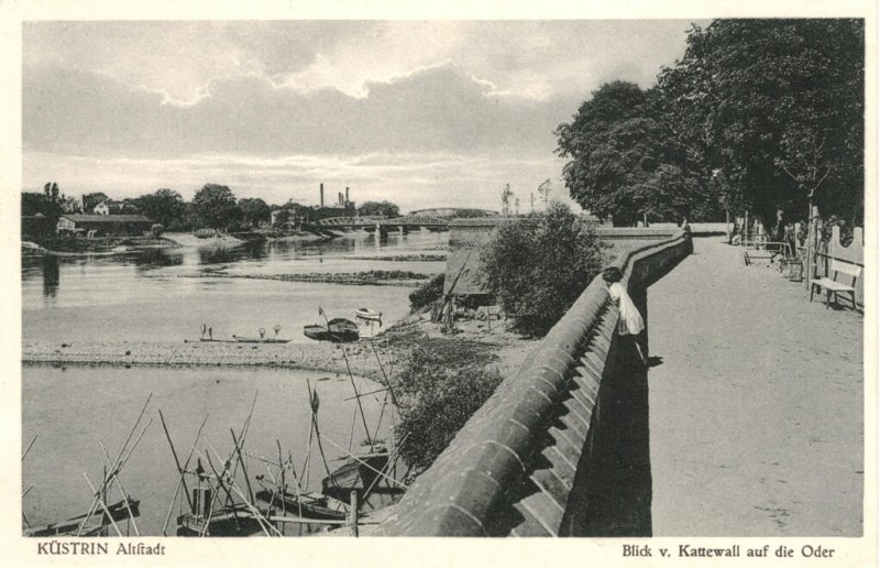 Historische Fotos von Küstrin SPEZIAL: Der Kattewall - Auf dem Kattewall, Blick zur Bastion Brandenburg *1
