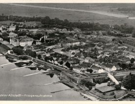 Blick auf die Oder und den Kattewall *1 - Der Kattewall verband die Bastion Brandenburg (links in der Bildmitte) mit der Bastion Philip (unten etwa mittig).