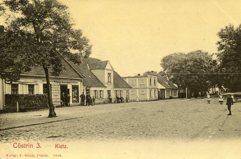 Historische Fotos von Küstrin Lange Vorstadt / Küstrin-Kietz - Chausseestraße - Übergang von der Langen Vorstadt nach Kietz *2