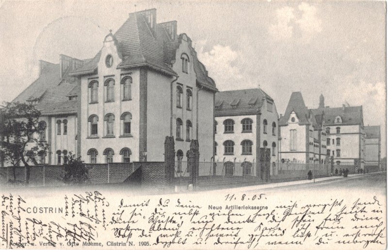 Historische Fotos von Küstrin Die Artilleriekaserne - Artilleriekaserne und Detlefsenstraße um 1905