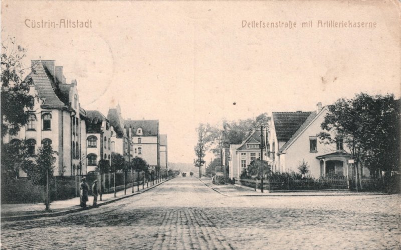 Historische Fotos von Küstrin Die Artilleriekaserne - Blick durch die Detlefsenstraße Richtung Westen