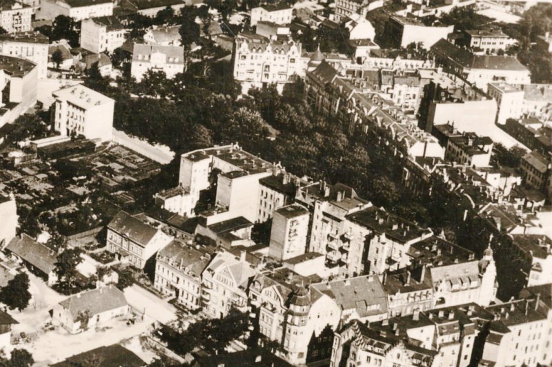 Historische Fotos von Küstrin Rund um den Moltkeplatz - Luftbild vom Moltkeplatz *1