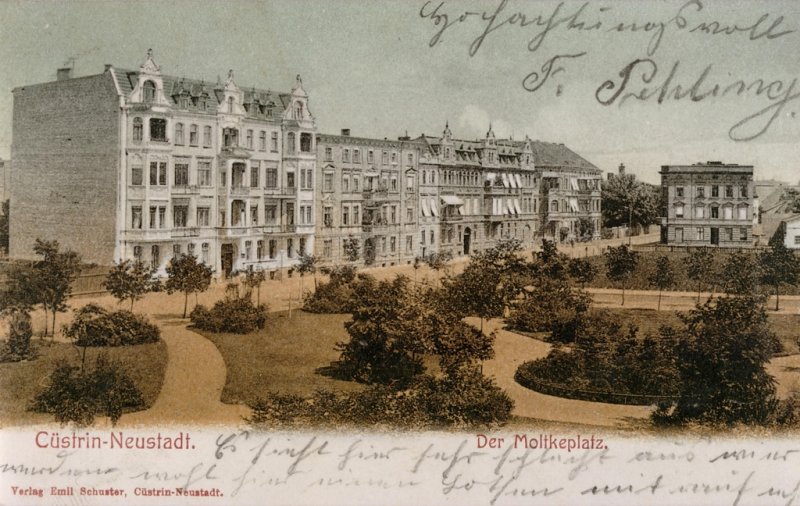 Historische Fotos von Küstrin Rund um den Moltkeplatz - Häuser am Moltkeplatz (Seite an der Warnicker Straße) *1