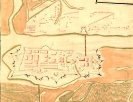 Plan / Umgebungskarte der Festung Küstrin *2