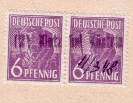 Notstempel "Kietz bei Küstrin" (SBZ) 11.03.1948