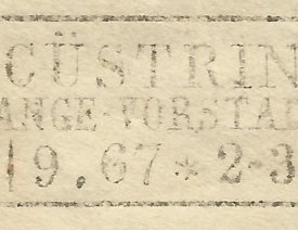 Poststempel "Cüstrin Lange Vorstadt" 09.09.1867