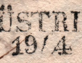 Poststempel "Cüstrin" 19.4.1828