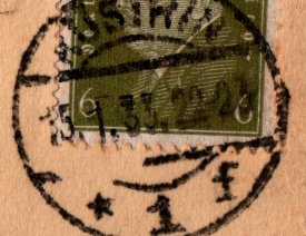 Poststempel "Küstrin 1" 15.01.1933