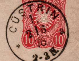 Poststempel "Cüstrin 1" 02.06.1876