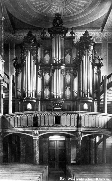 Historische Fotos von Küstrin SPEZIAL: Die Küstriner Kirchen - Nahaufnahme der Orgel
