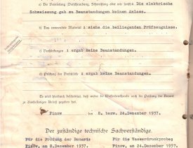 Prüfbericht eines Dampfkessels