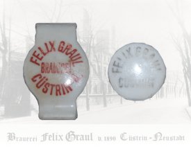 Prozellanverschlüsse der Brauerei Felix Graul