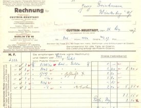 Rechnung Mathes-Fabriken AG 1927