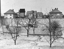 Garten hinter der neuen Halle