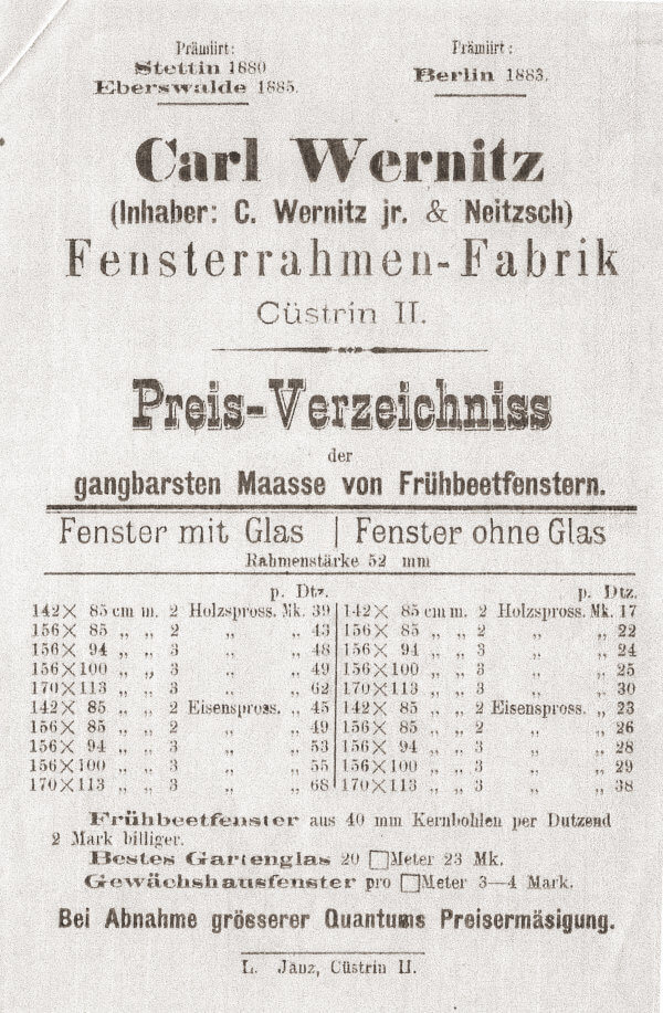 Werbung der Firma Wernitz & Neitzsch