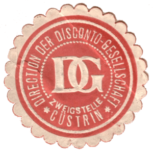 Siegelmarke Disconto-Gesellschaft Cüstrin
