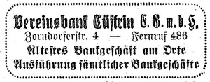 Vereinsbank Cüstrin