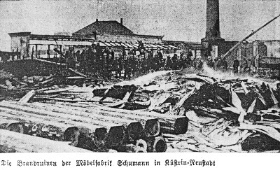 Möbelfabrik Brandruine 1934/35