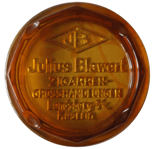 Aschenbecher Blawert Küstrin Glas braun