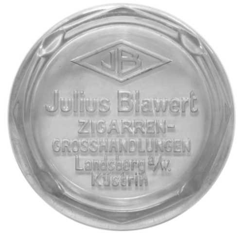 Aschenbecher Blawert Küstrin Glas weiß