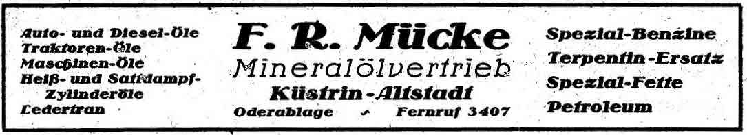 anzeige mineraloelvertrieb muecke kuestrin 1940