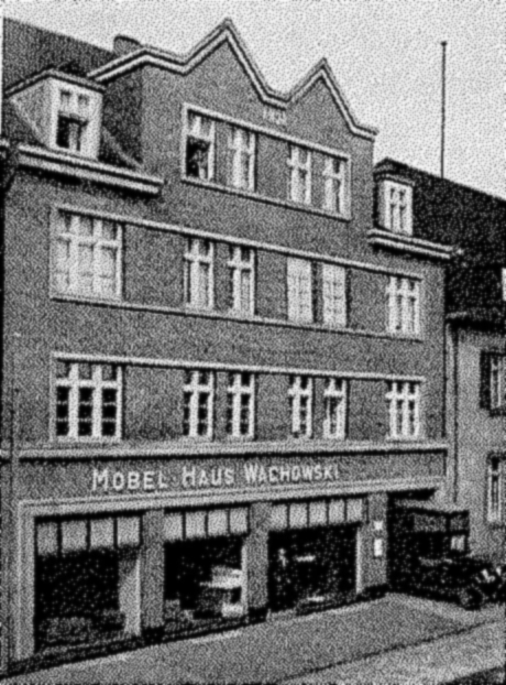 Möbelhaus Wachowski, Schützenstraße 18, Küstrin-Neusadt (später Blaupunkt-Werke GmbH / Udo-Werke GmbH)